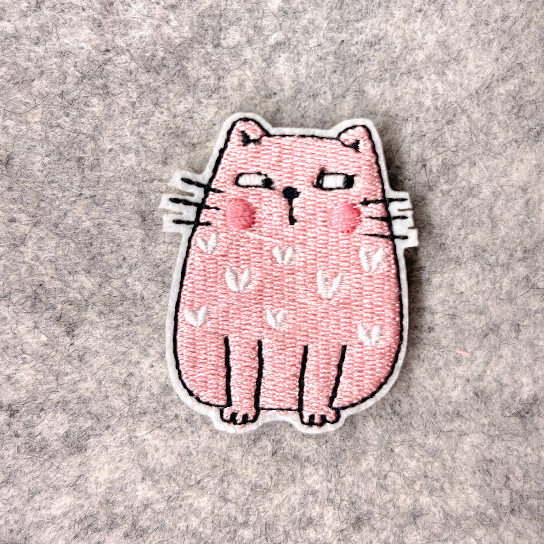 Pink Heart Cat Patch