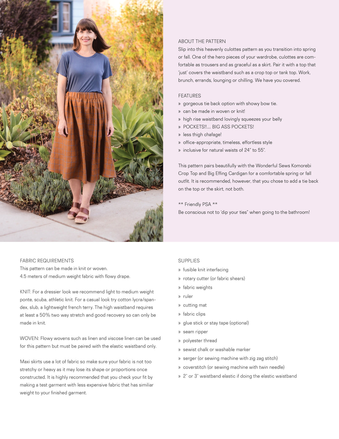 Elysian Culottes and Skirt