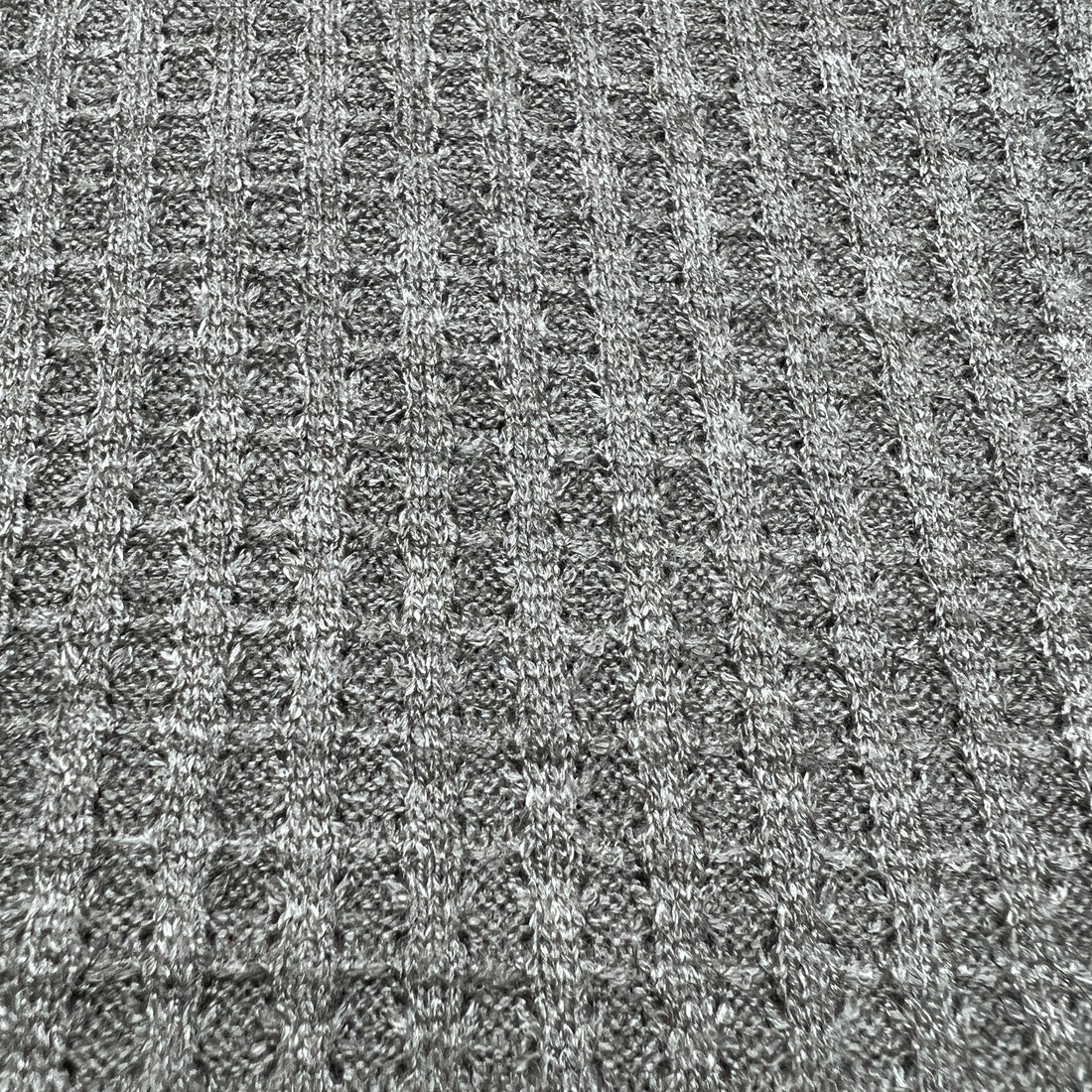Snuggle waffle knit Grey by the 1/2m