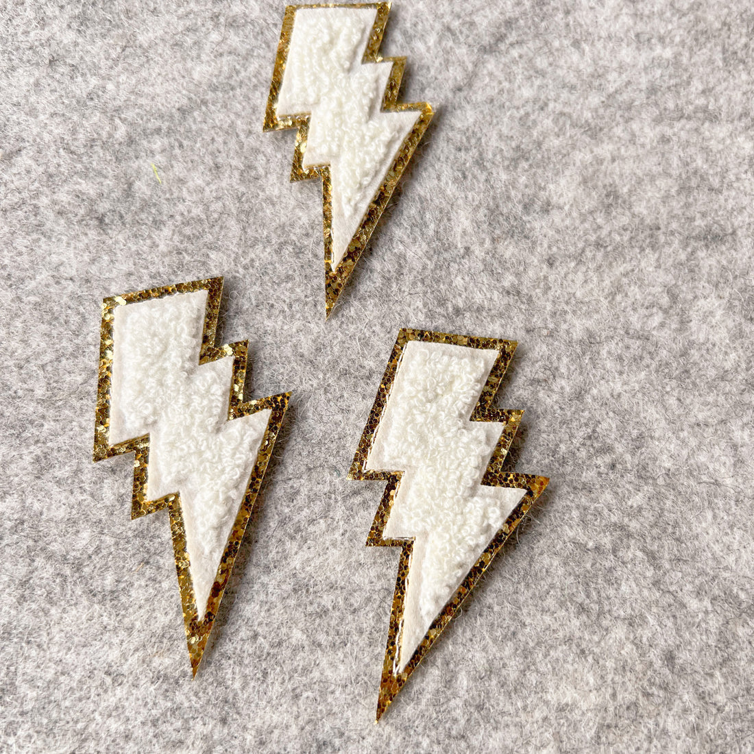 Lightening Bolt Fluffy Embroidery Patch, Harry Potter, thunderstruck patch, white tigers patch, Fluffy Chenille patch