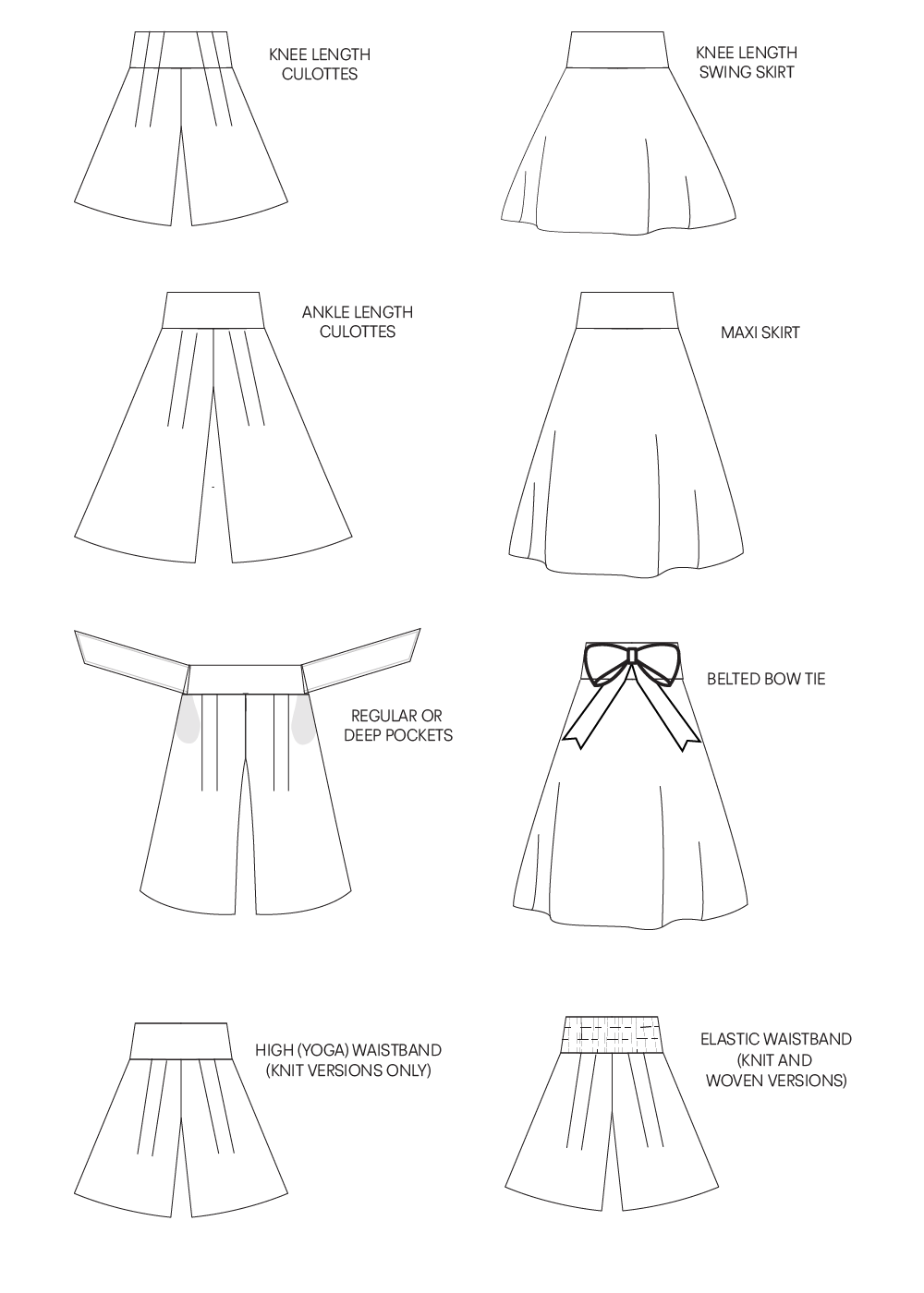 Elysian Culottes and Skirt