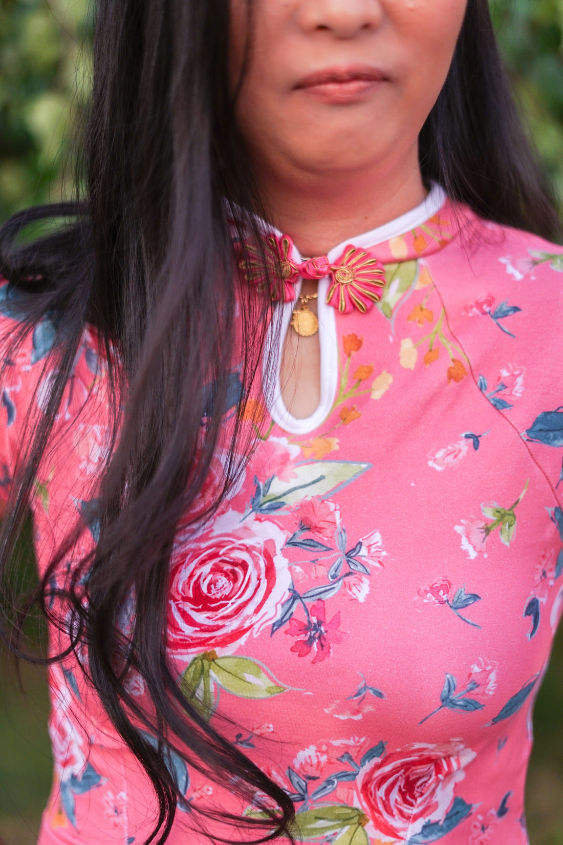 Flower Button (Pink, Set of 2) Cheongsam Pankou Button Qipao Decorative Fastener, Qipao Button, Buttons for neck of dress