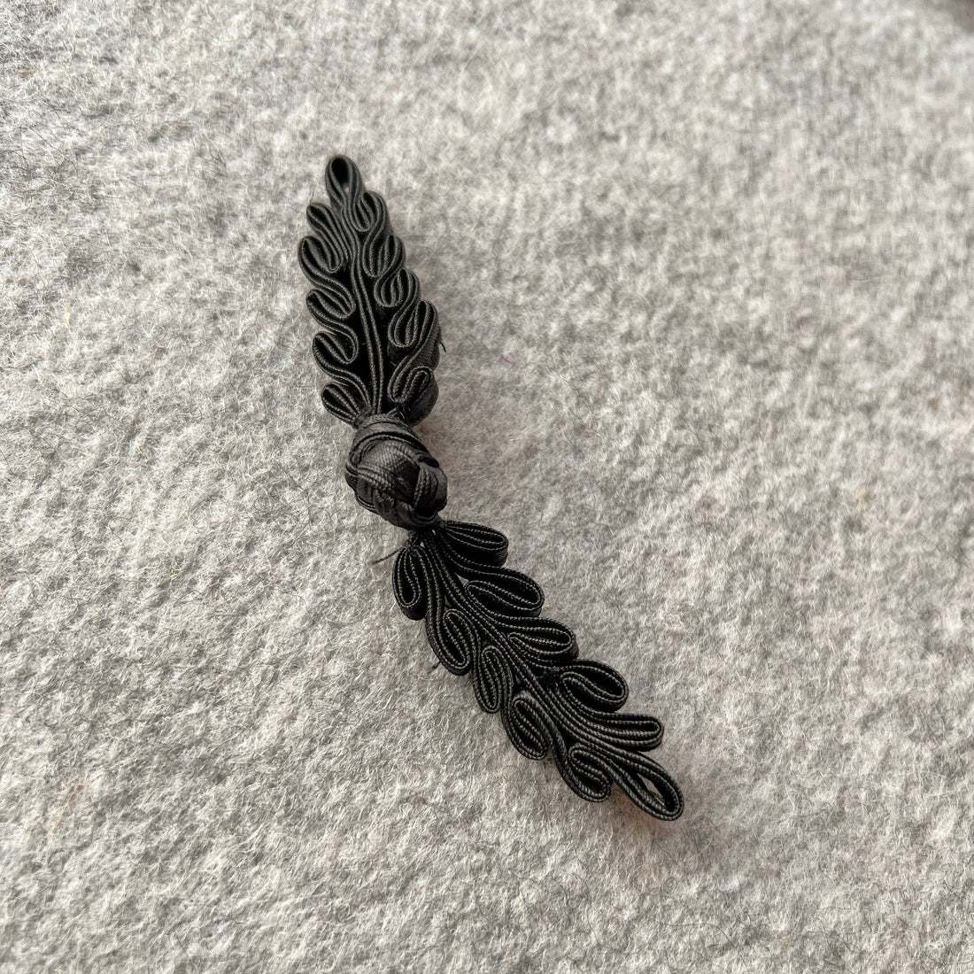 Leaf Button (Black, Set of 2) Qipao Pankou Cheongsam Decorative Closure, fancy button made from ribbon, Neck button for chinese dress