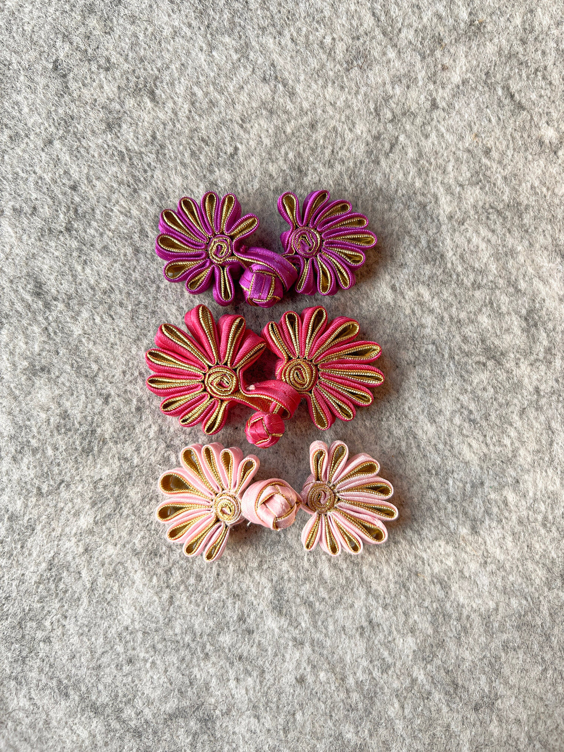 Flower Button (Fuschia, Set of 2) Cheongsam Pankou Button Qipao Decorative Fastener, fancy button for chinese dress