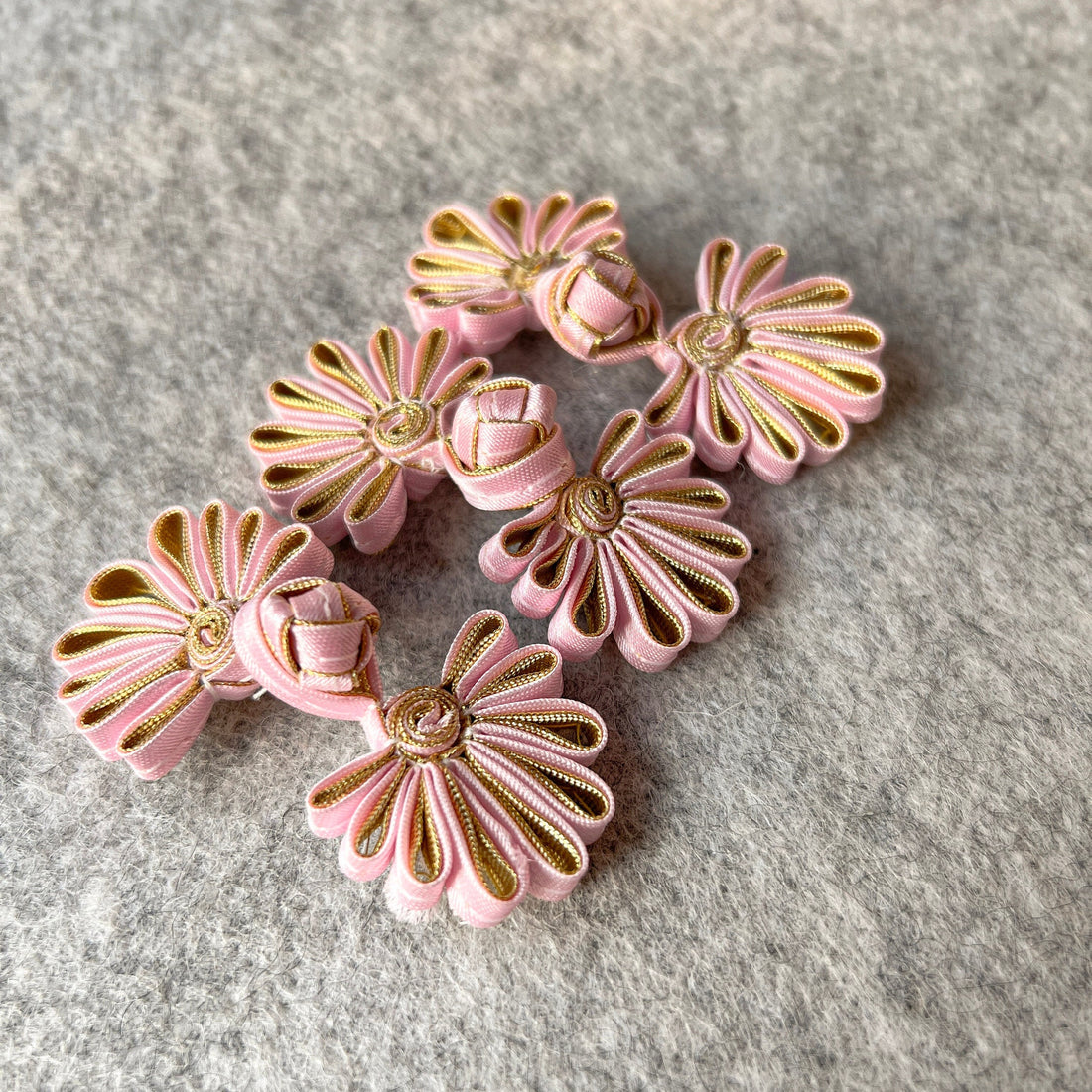 Flower Button (Pink, Set of 2) Cheongsam Pankou Button Qipao Decorative Fastener, Qipao Button, Buttons for neck of dress