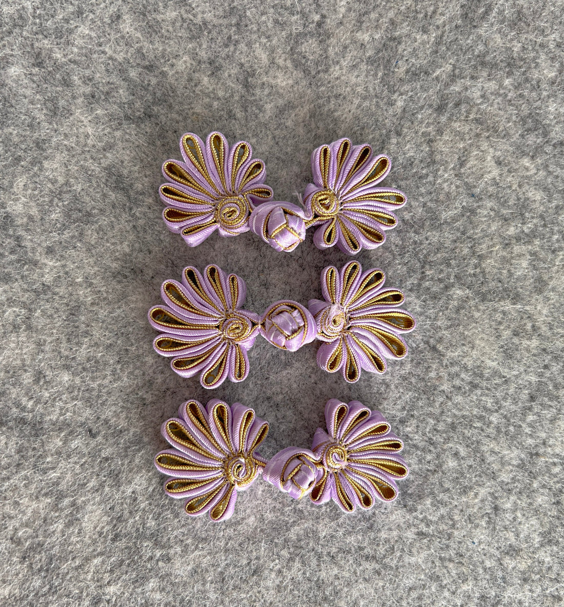 Flower Button (Lilac Purple, Set of 2) Cheongsam Pankou Button, Qipao Decorative Fastener,