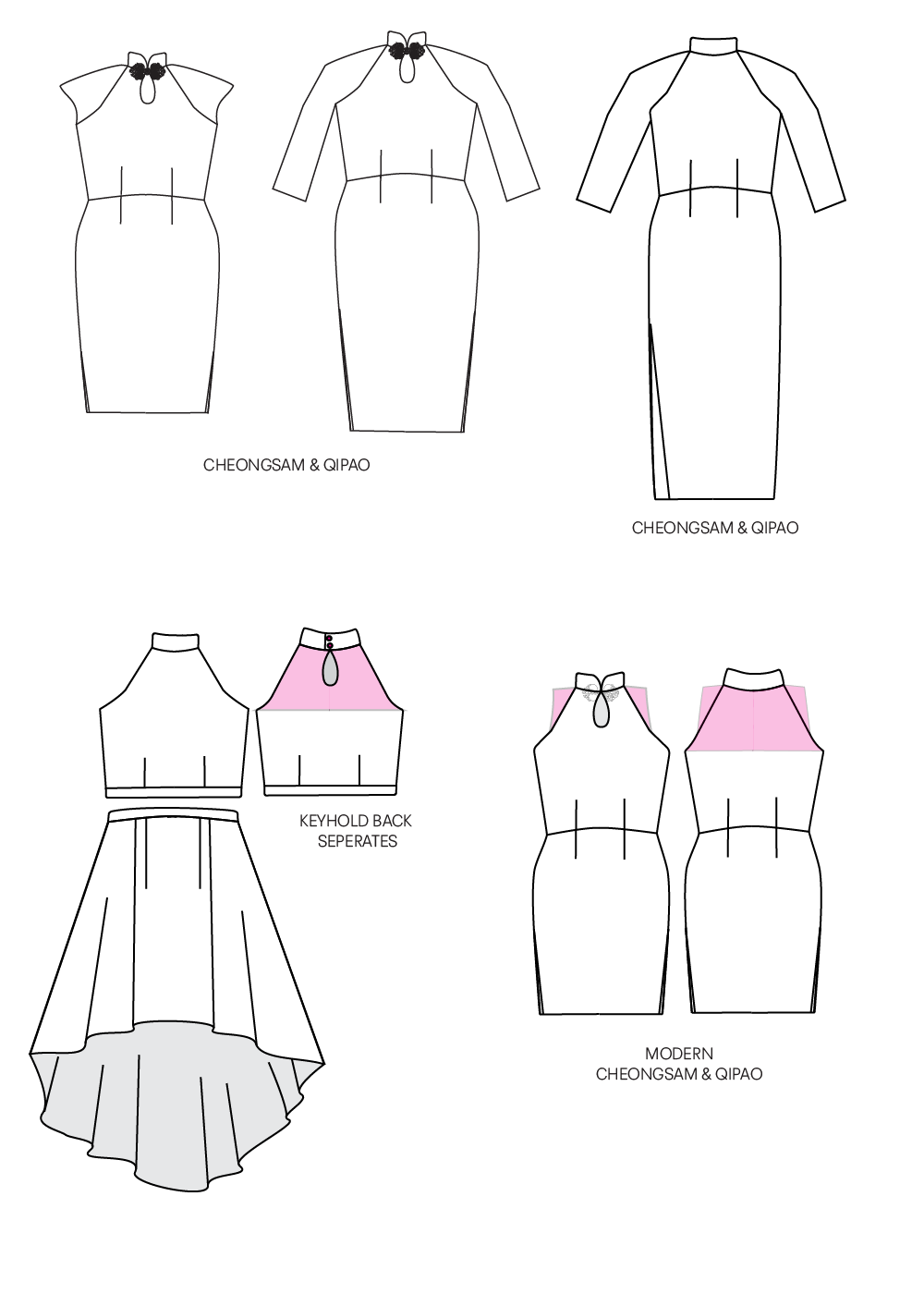 Hong Bao Halter Dress, Top and Skirts