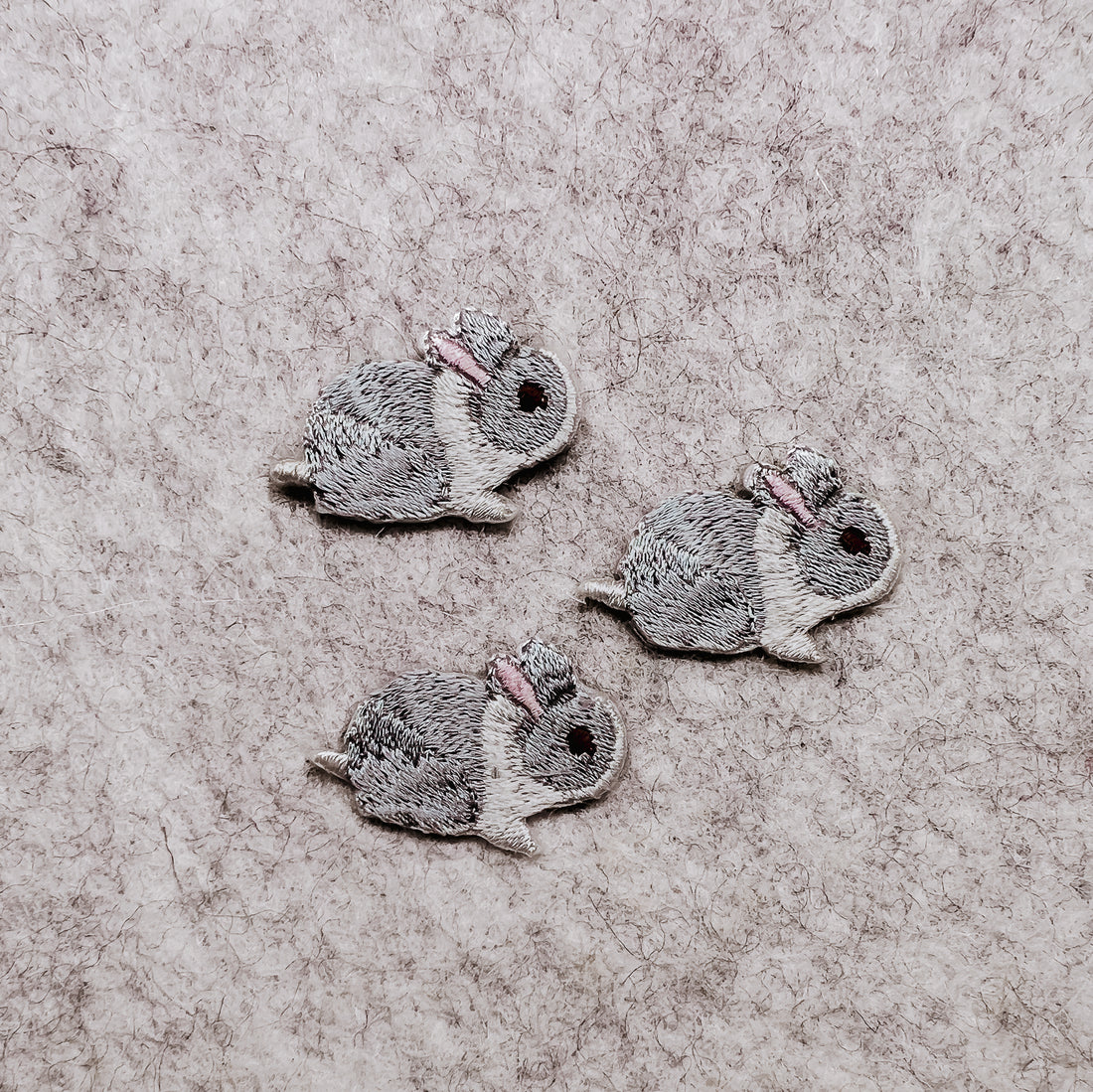 Grey Bunnies Iron-on Patch