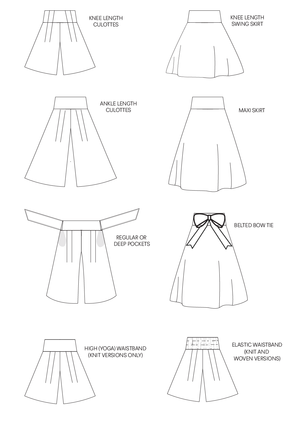 Elysian Culottes and Skirt – Wonderful Sews