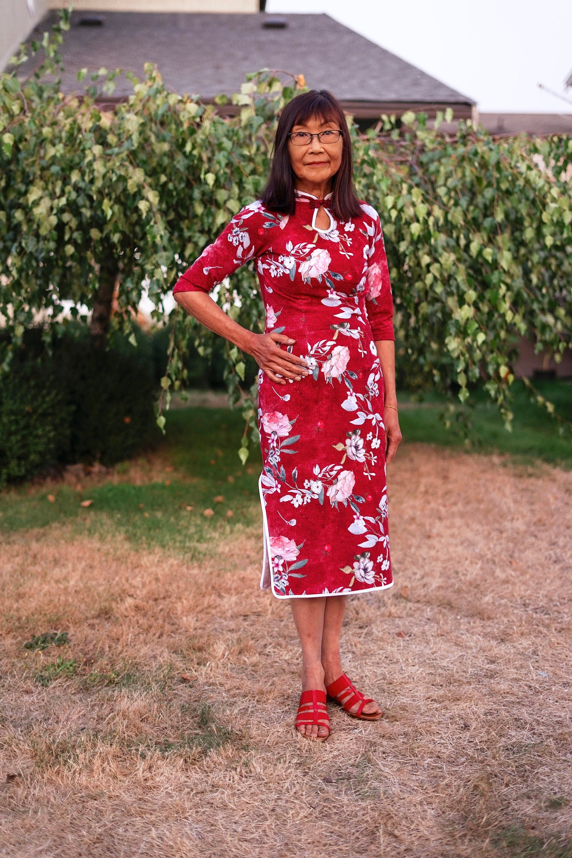 Silver Cheongsam Dress