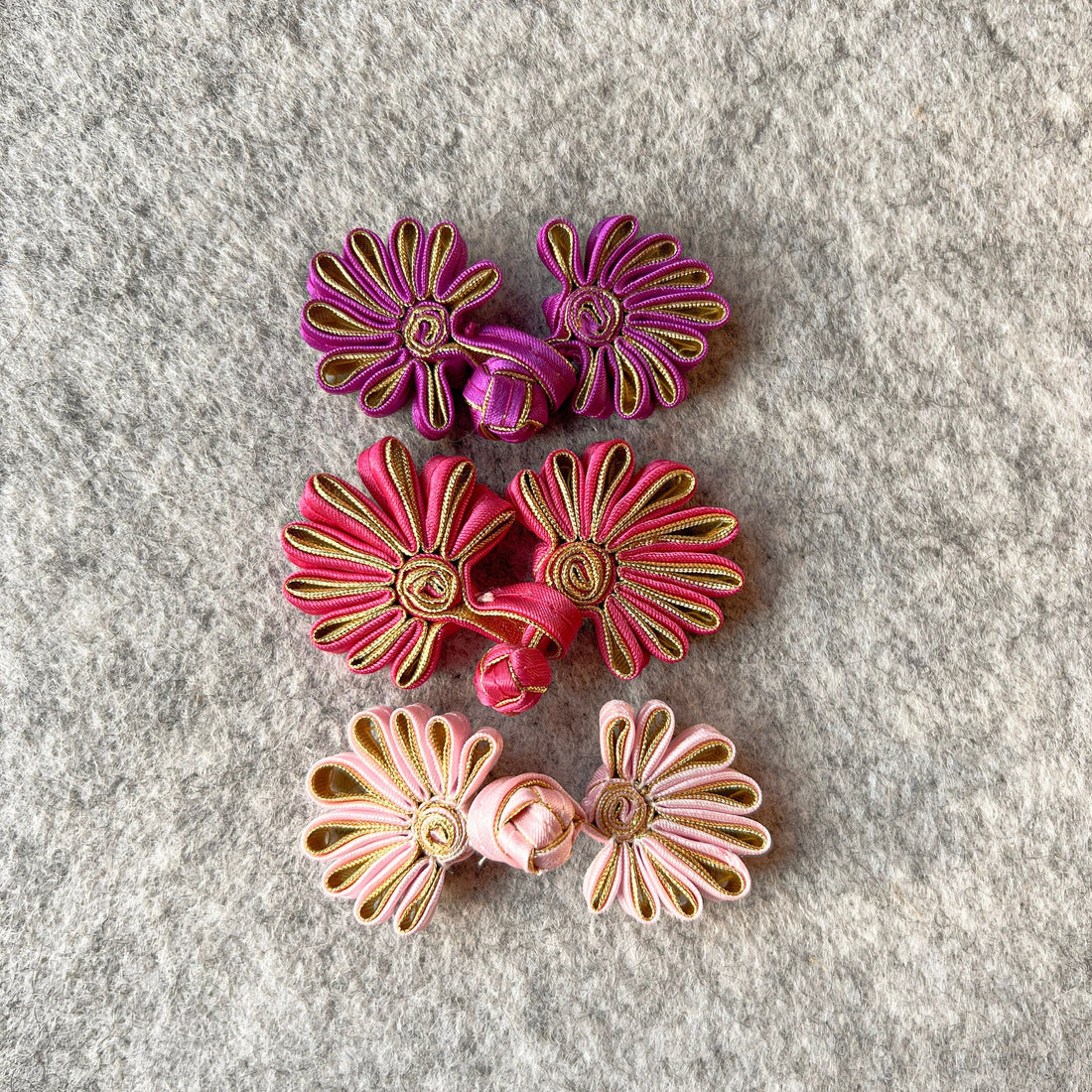 Flower Button (Pink, Set of 2) Cheongsam Pankou Button Qipao Decorative Fastener, Qipao Button, Buttons for neck of dress