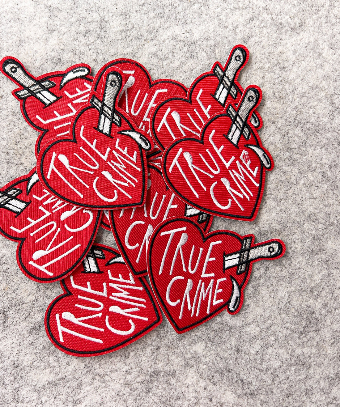 True Crime Patch, Heart Patch, Sassy Patch, Wicked Patch, Cruel Patch, Valentines Day Patches